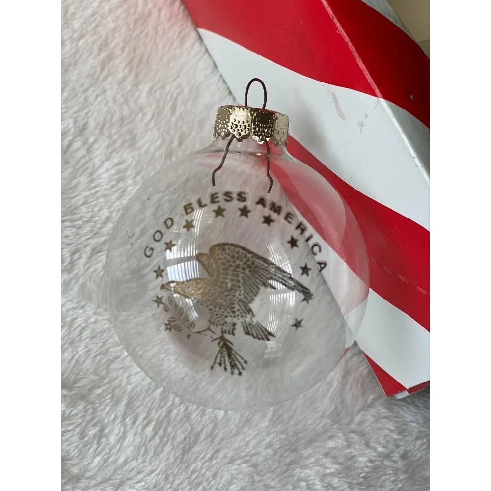 vtg vintage RAUCH glass Made in American eagle‎ ornaments Christmas holiday